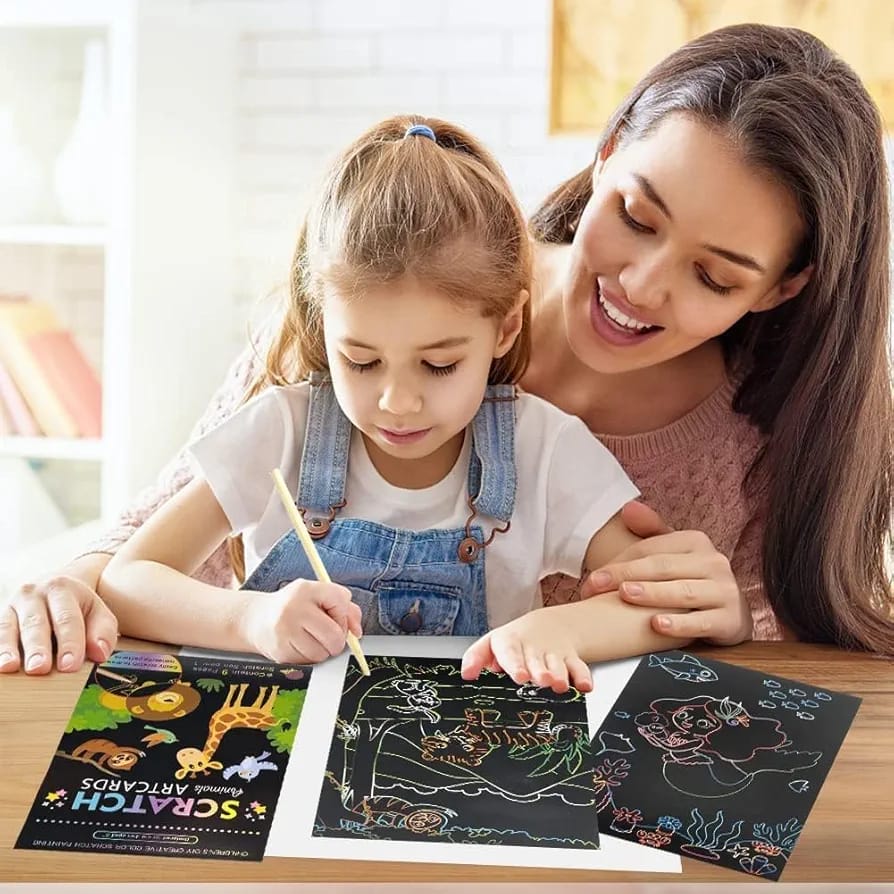 DIY Animal Theme Magic Scratch Art set (Assorted)