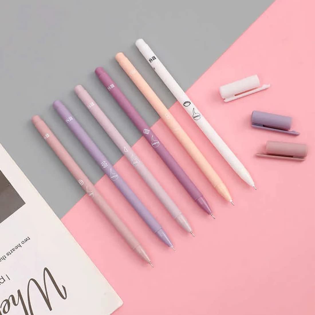 Pastel Slim Gel Pen Set Of 6 | Quick Dry, Smudge Proof | Smooth Writing