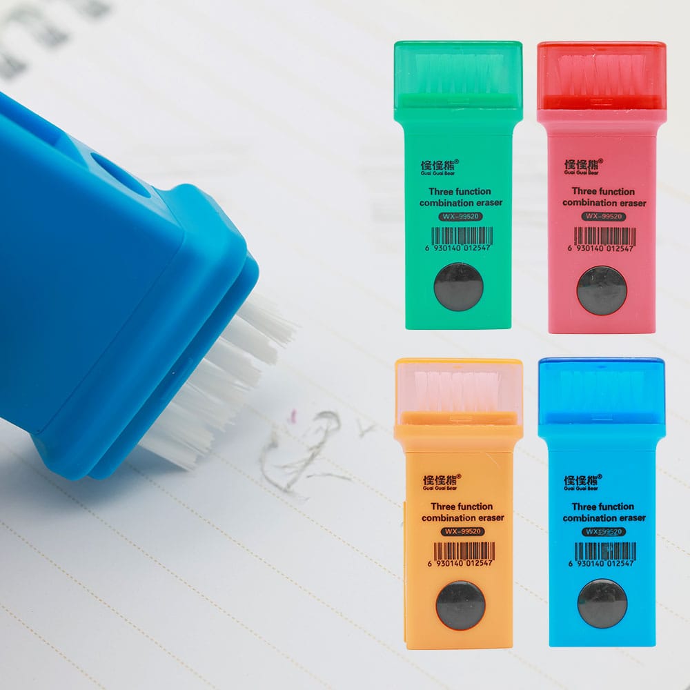 3-in-1 Eraser Pencil Sharpener Combination Set (Assorted)