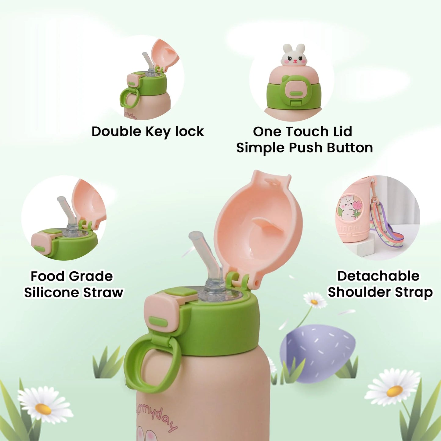 Cute Bottle With Bottle Cover And Shoulder Strap