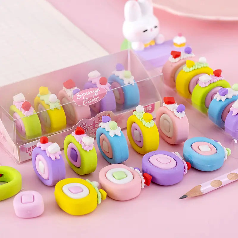 Swiss Roll Cake Shaped Eraser