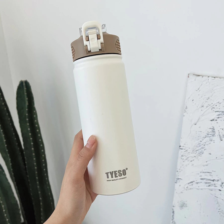 Tyeso Tumbler Vacuum Insulated Stainless Steel Water Bottle With Straw Portable Sport