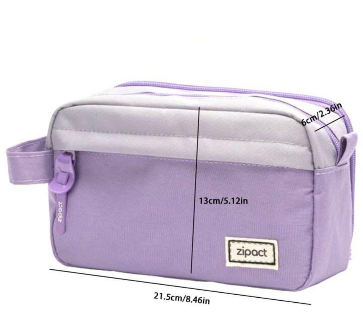 Canvas Pencil Case Bag Multi Compartments Large Capacity