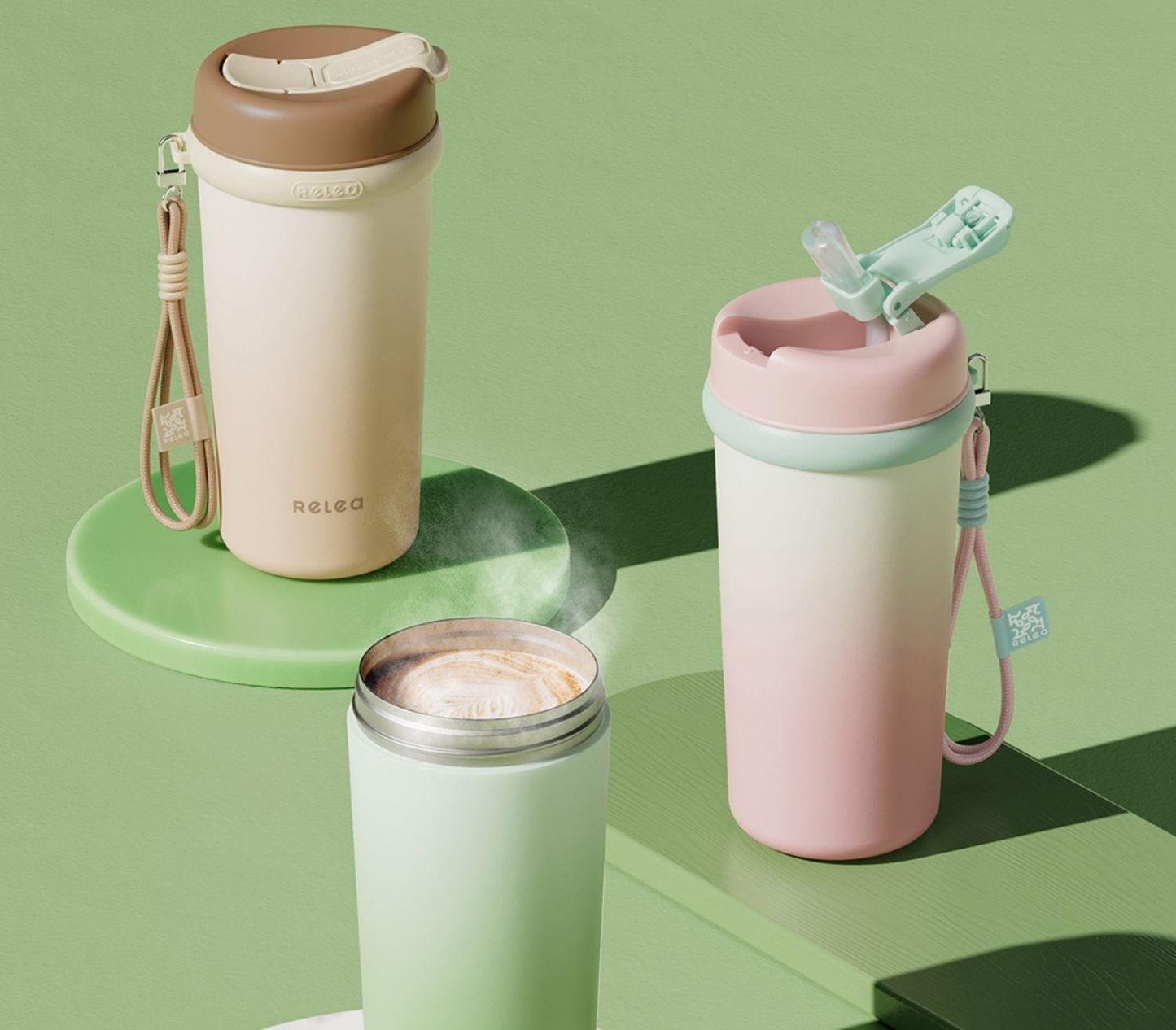 Biological Straw Thermos cup 316 SUS (550ml) for girls & Boys
