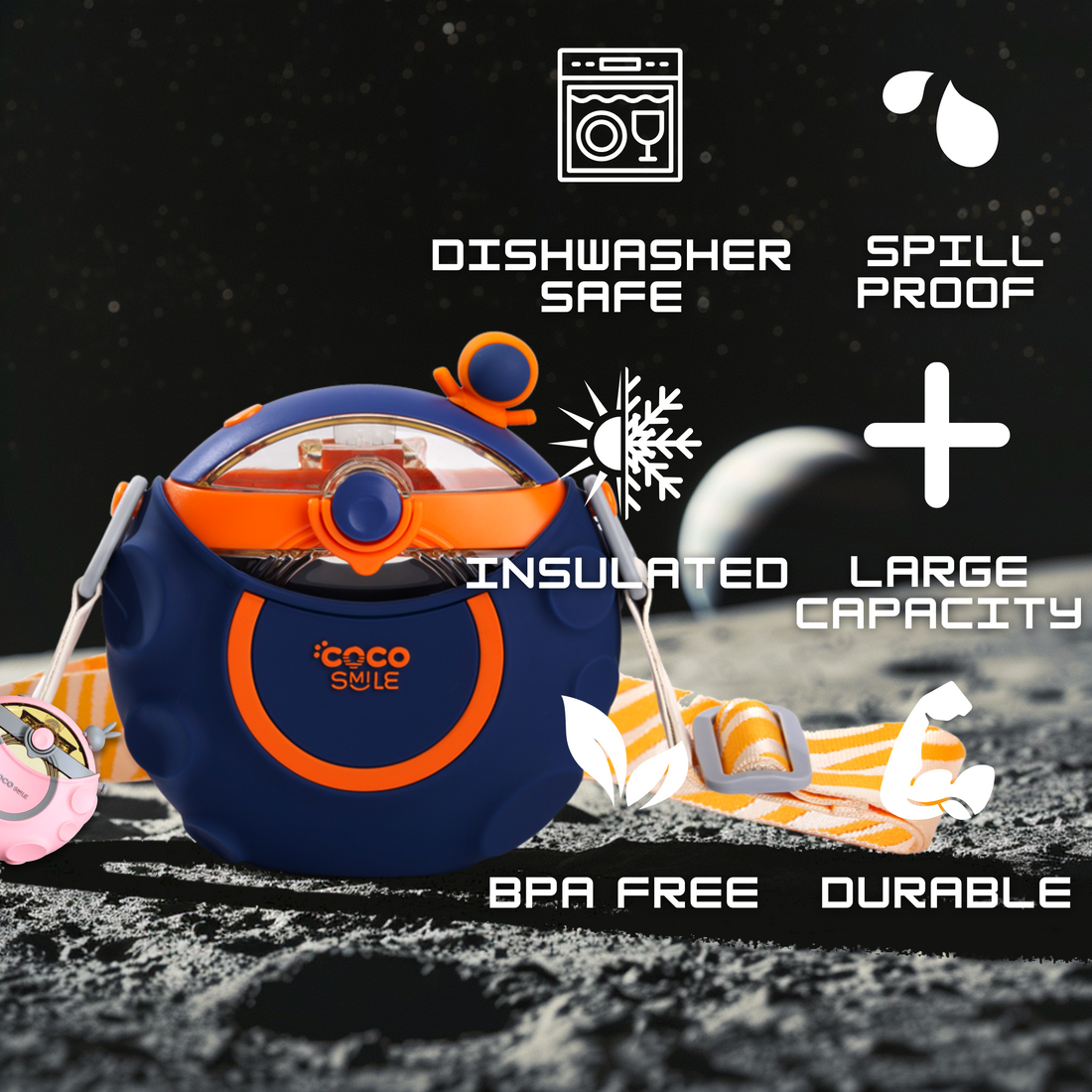 Astronaut Straw Round Bottle