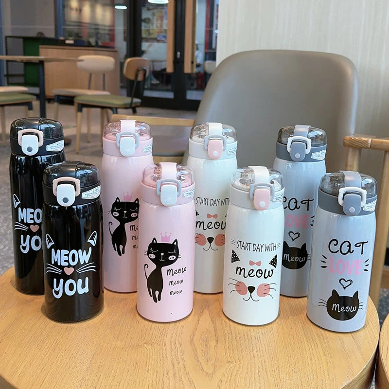 Cartoon Cat Stainless Steel Vacuum Bottle