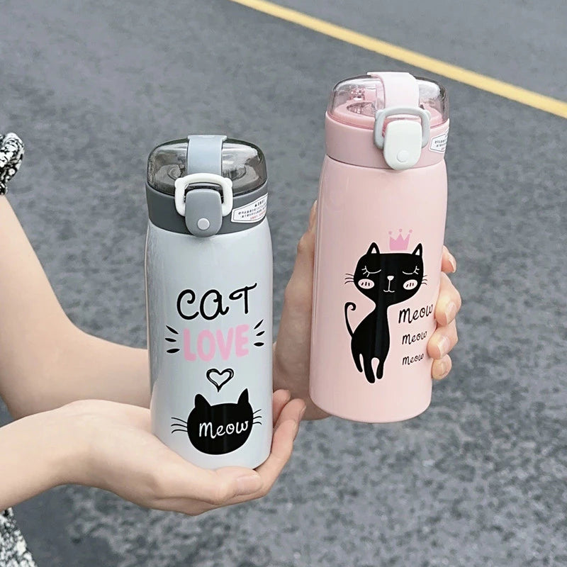 Cartoon Cat Stainless Steel Vacuum Bottle
