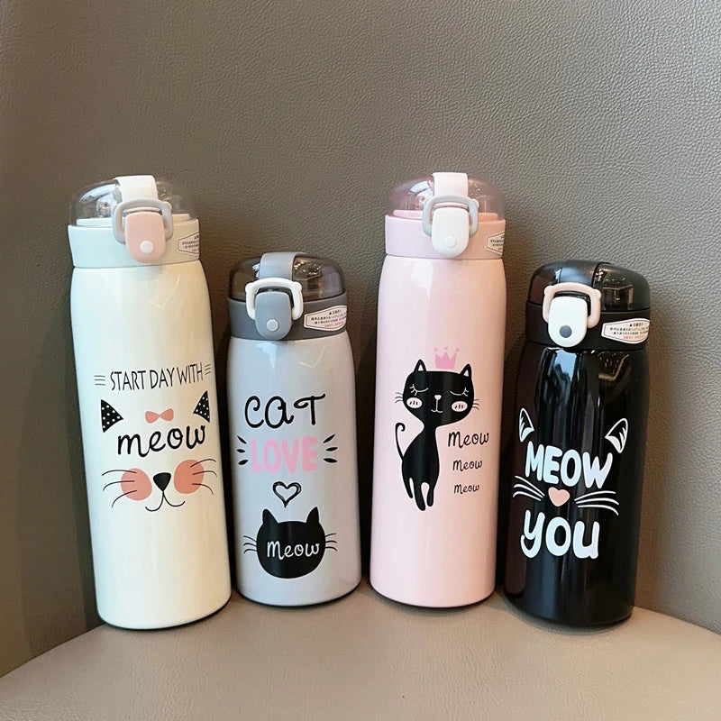 Cartoon Cat Stainless Steel Vacuum Bottle
