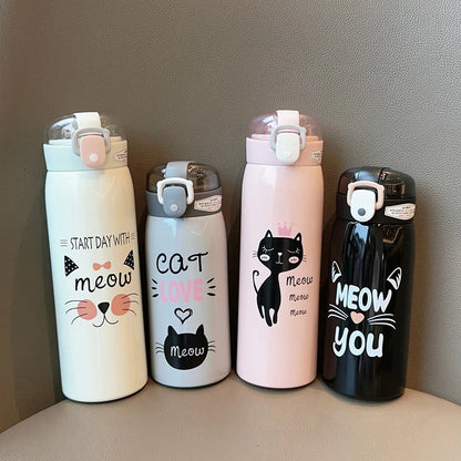 Cartoon Cat Stainless Steel Vacuum Bottle