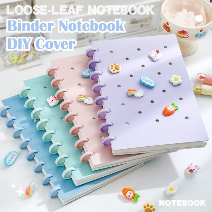 DIY Cover Binder Notebook with Mushroom Clip A5