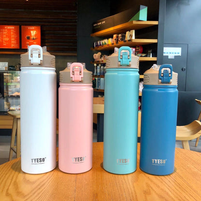 Tyeso Tumbler Vacuum Insulated Stainless Steel Water Bottle With Straw Portable Sport