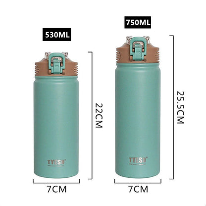 Tyeso Tumbler Vacuum Insulated Stainless Steel Water Bottle With Straw Portable Sport