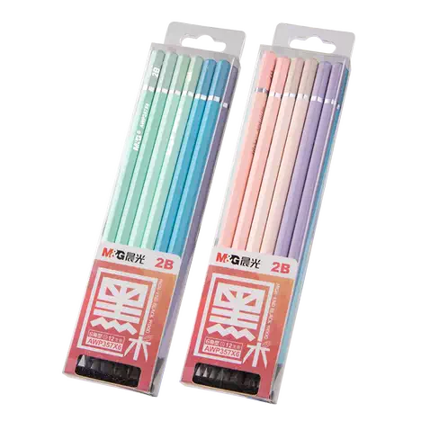 Pastel Black Wood Pencil 12pcs Set