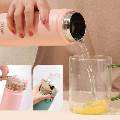 Tyeso Tumbler Vacuum Insulated Stainless Steel Water Bottle With Straw Portable Sport