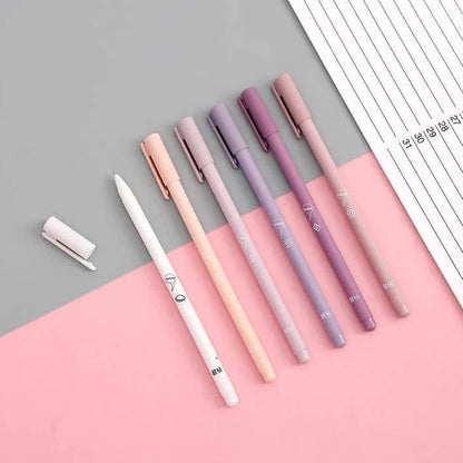 Pastel Slim Gel Pen Set Of 6 | Quick Dry, Smudge Proof | Smooth Writing