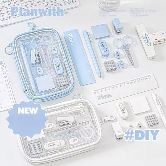 10-piece stationery collection.