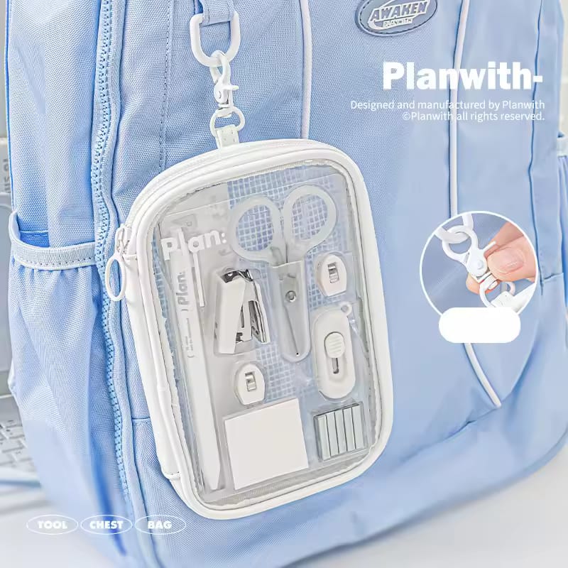 10-piece stationery collection.