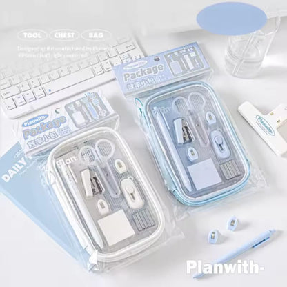 10-piece stationery collection.