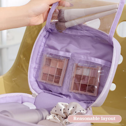 Quilted Makeup Bag Puffer Cosmetic Bag | Cute Toiletry Bag Travel Essential Makeup Organizer