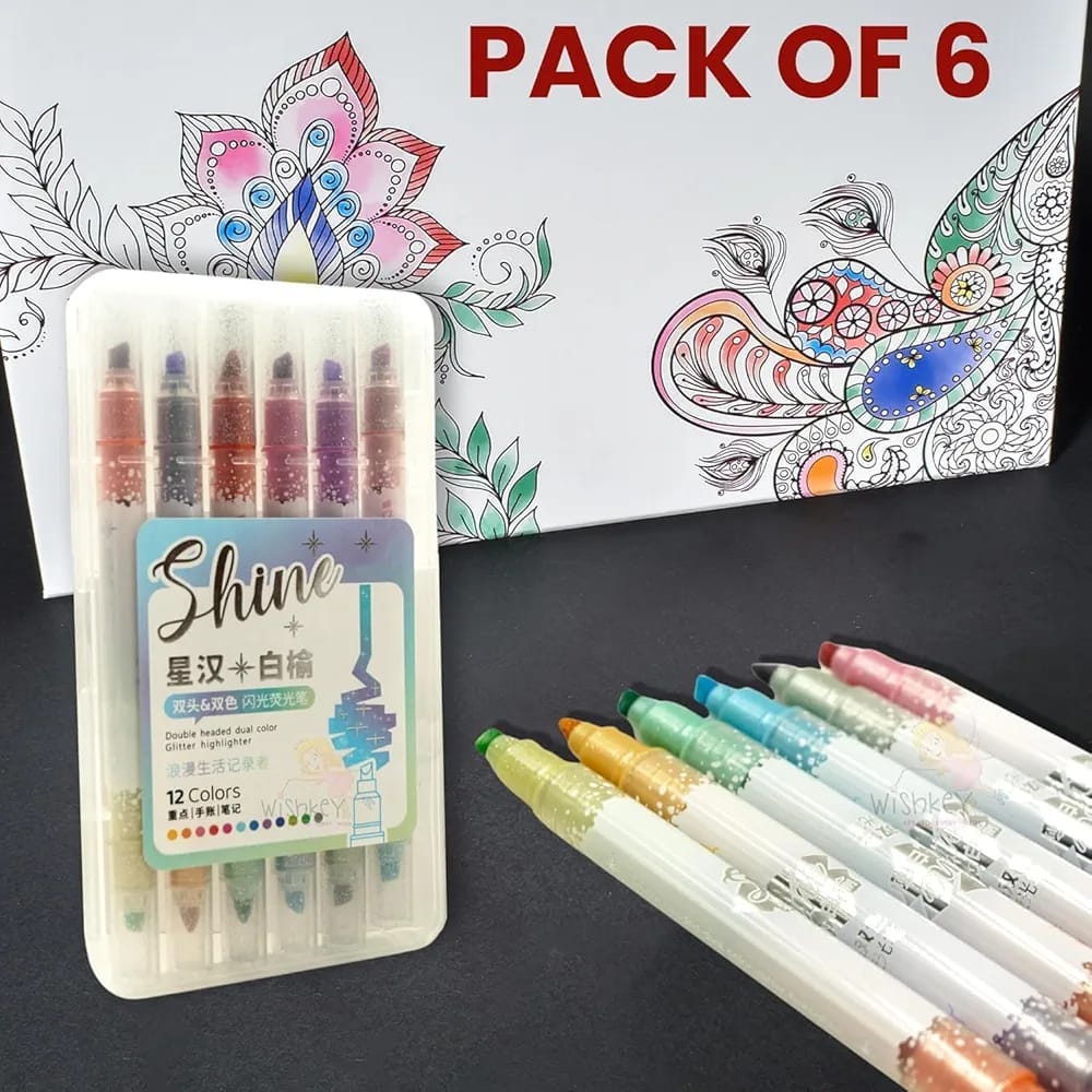 Double-Headed Glitter Marker Pen