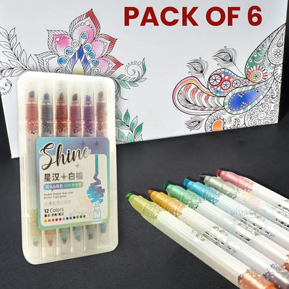 Double-Headed Glitter Marker Pen