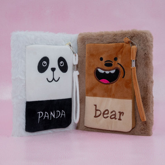 Adorable Bear & Panda Dairy + Pouch