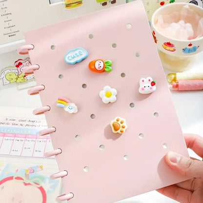 DIY Cover Binder Notebook with Mushroom Clip A5