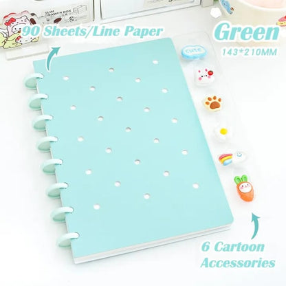 DIY Cover Binder Notebook with Mushroom Clip A5