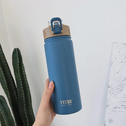 Tyeso Tumbler Vacuum Insulated Stainless Steel Water Bottle With Straw Portable Sport