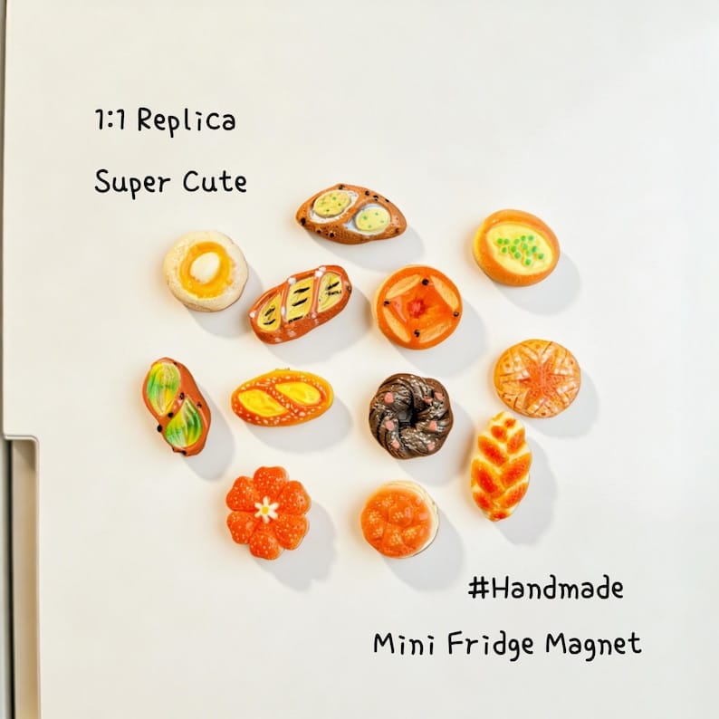 Exquisite 12 Miniature Food Fridge Magnets