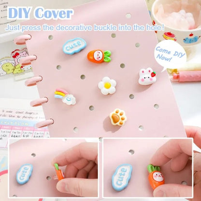 DIY Cover Binder Notebook with Mushroom Clip A5