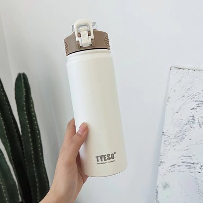 Tyeso Tumbler Vacuum Insulated Stainless Steel Water Bottle With Straw Portable Sport