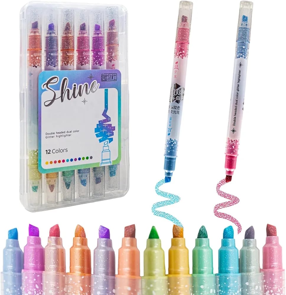 Double-Headed Glitter Marker Pen