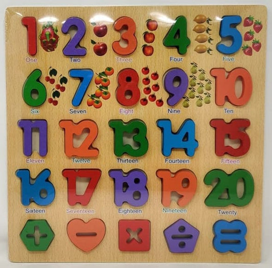 Toy Blocks Puzzle 1-20 Latter Wood For Kids