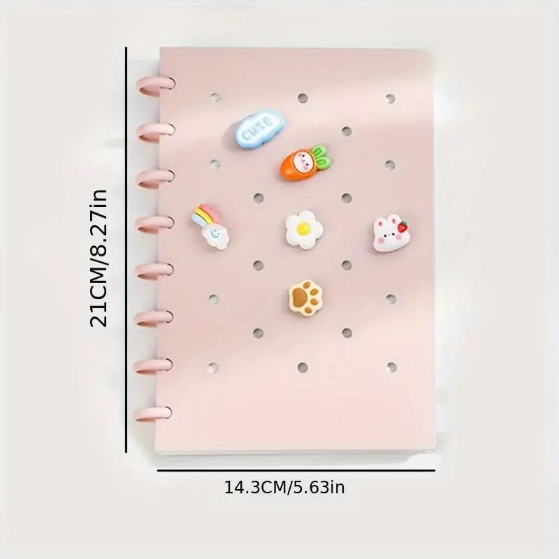 DIY Cover Binder Notebook with Mushroom Clip A5