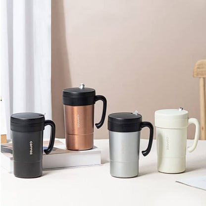 Stainless Steel Thermal Coffee Mug with Handle - 580ML Travel Size