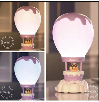 Hot Air Balloon Night Lamp with Cute Character