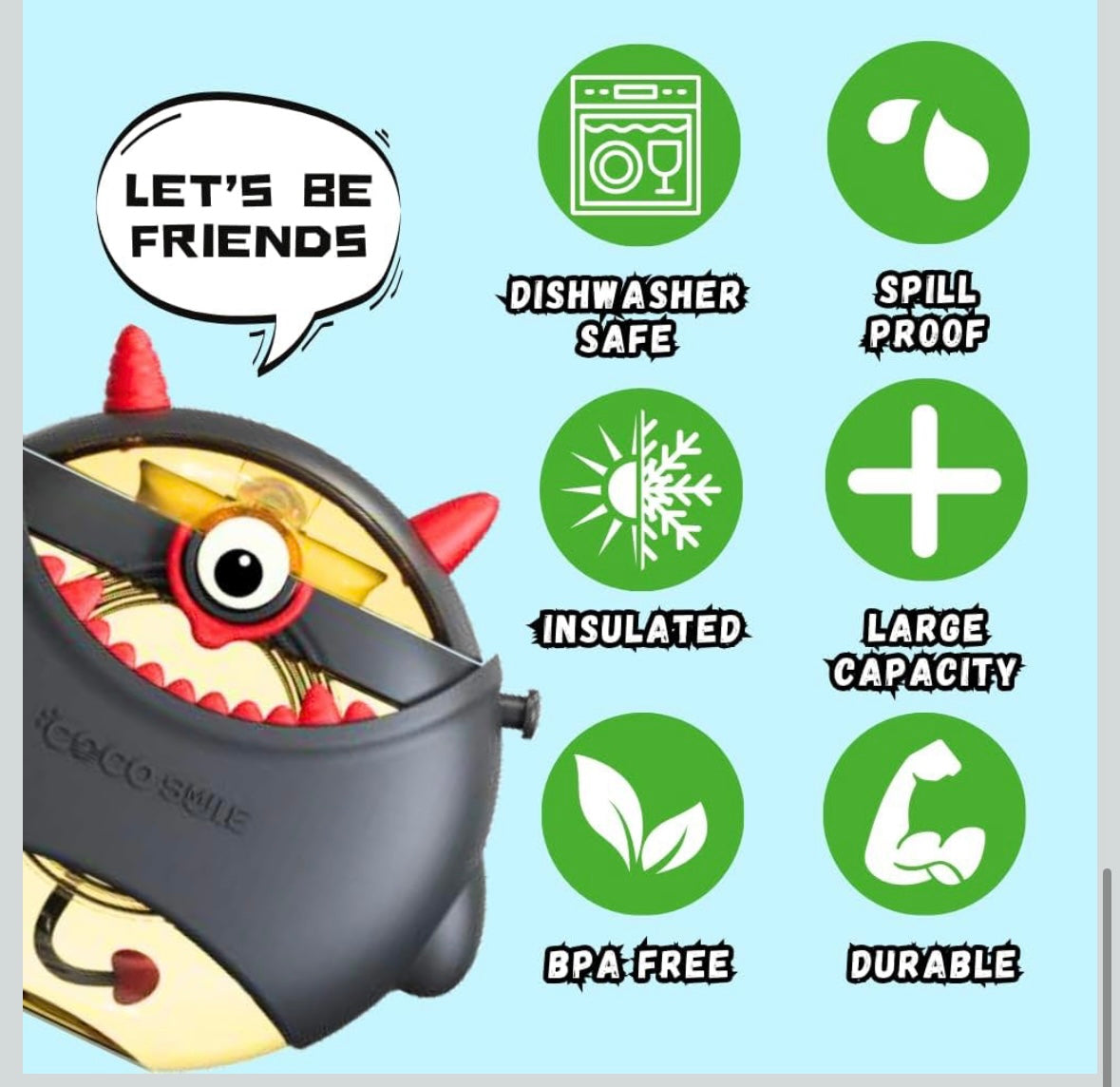 Monster Round Water Bottle
